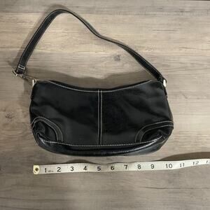 Strada Small Black Sling Shoulder Bag Faux Leather Y2K Style